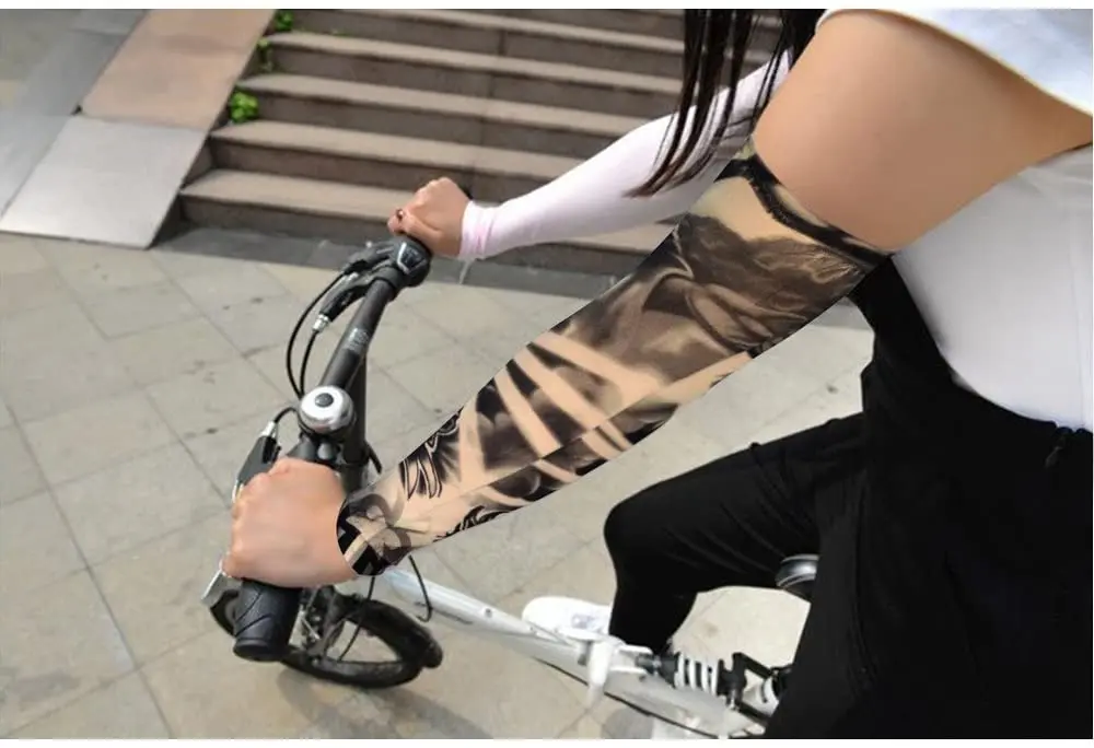 Fashion Unisex UV Protection Arm Sleeve Outdoor Temporary Tattoo 3D Tattoo Sleeves