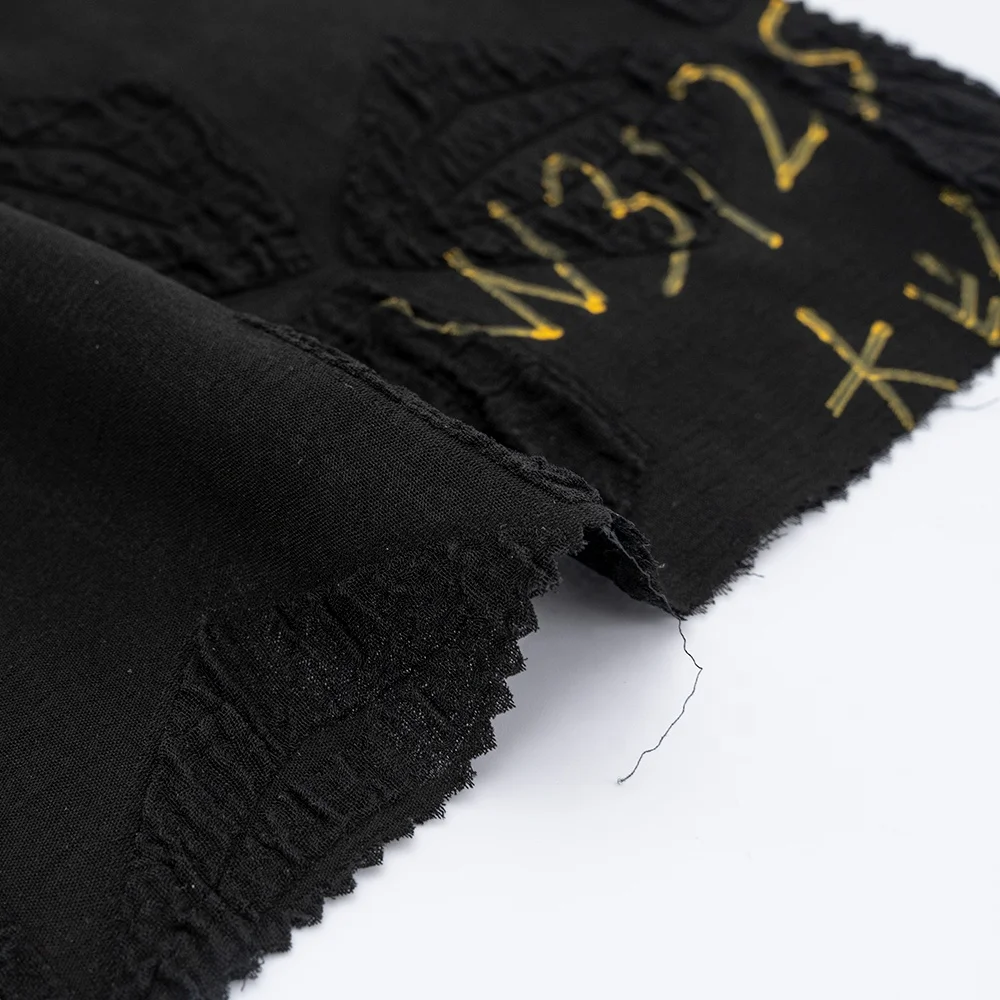 Polyester Rayon Jacquard Material for Abaya Fabric Formal Black Muslim Fashion