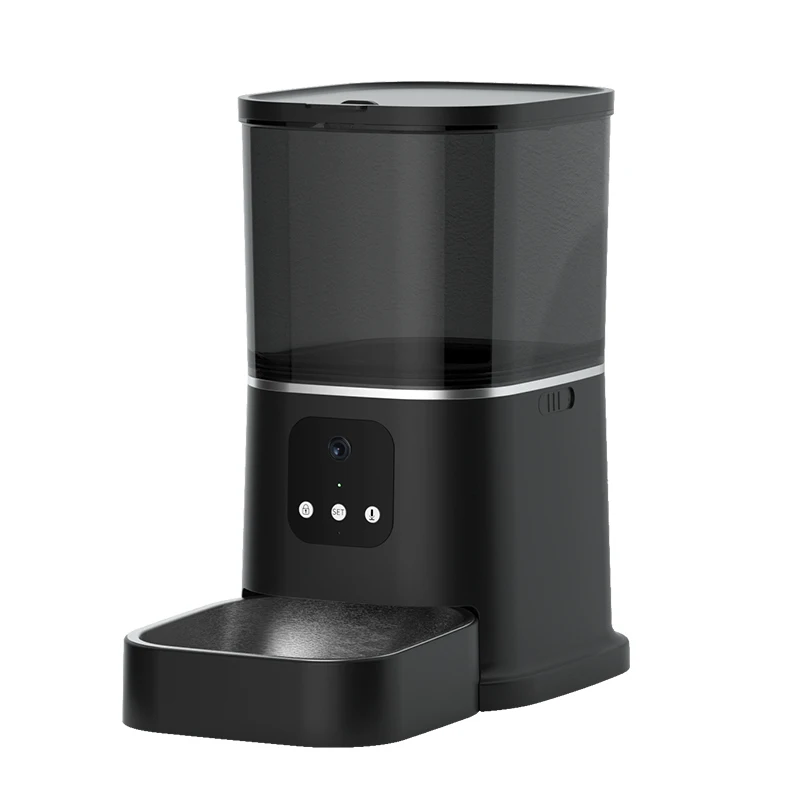 6L Large Capacity New Smart Wifi Remote Control Pet Feeder Microchip Automatic Pet Feeder With Camera