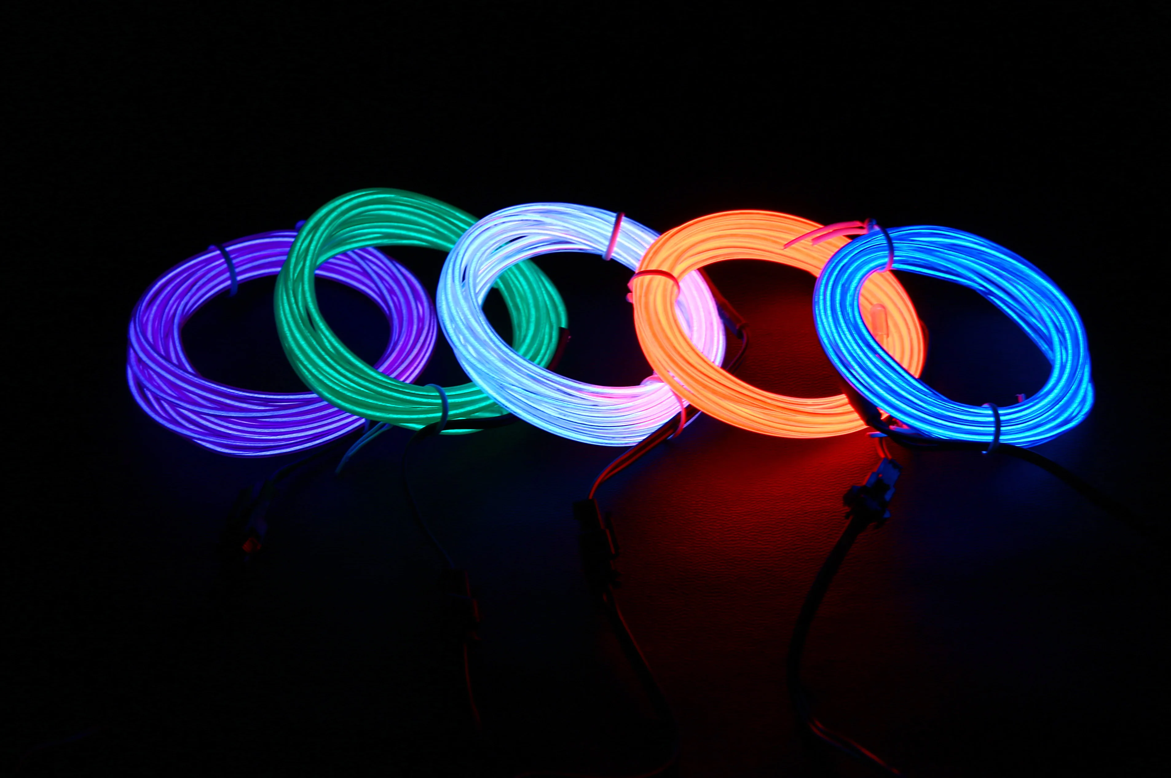 2.3mm brightness el wire with 2*1.5VDC(AA) battery el wire inverter set