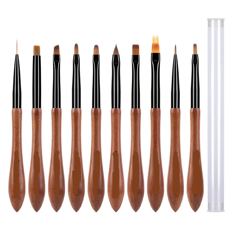 RU Sandalwood rod gourd painting pen Sandalwood log handle copper tube colorful autumn chrysanthemum nail pen