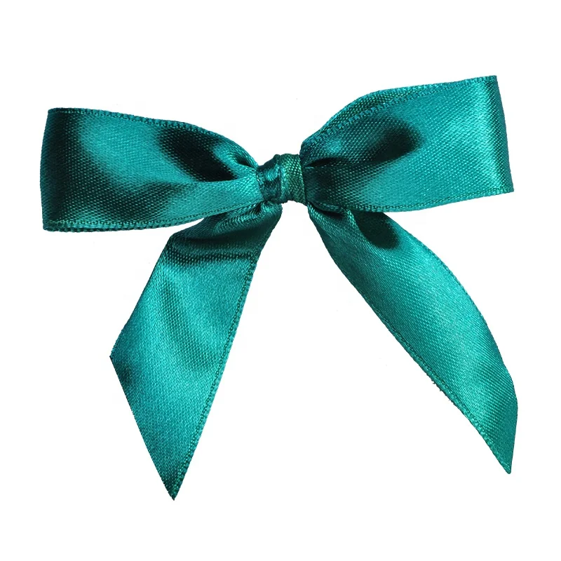 Satin ribbon bow with rose in the middle pre-tied bow