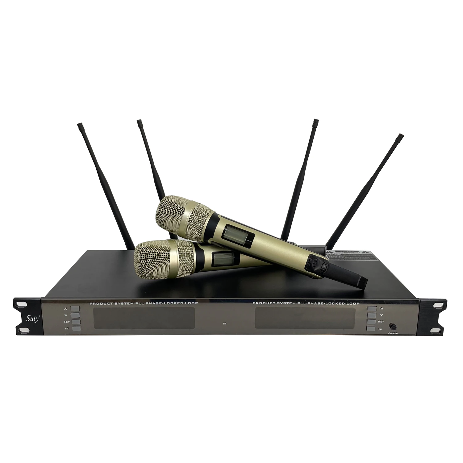 Hot sale professional Party Karaoke Speech Church Cordless handheld mic Dual-Channel Wireless Microphone  For Karaoke