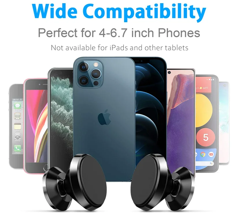  Super Strong 4PCS Magnet 360 Degree Rotating Magnetic Mobile Car Holder with 3M Sticker Universal