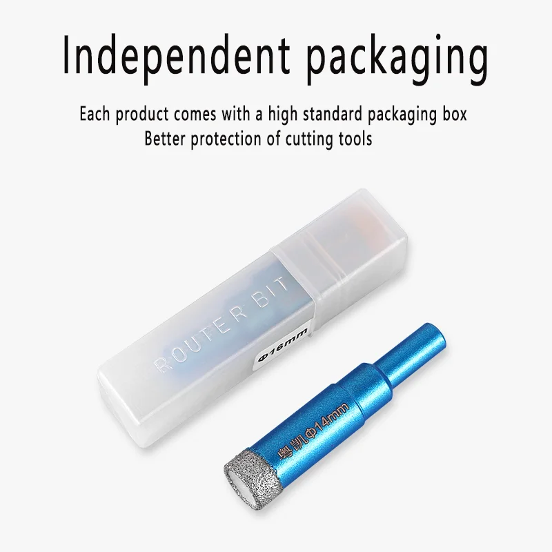 Blue diamond multi-function drilling bit tile marble glass perforator brazing dry bit