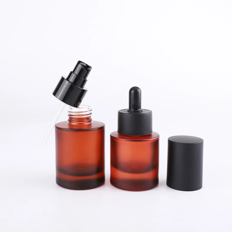 skincare packaging amber glass jar cosmetics face cream toners essence pump hair oil bottles 30 50 100 120 150 ml containers