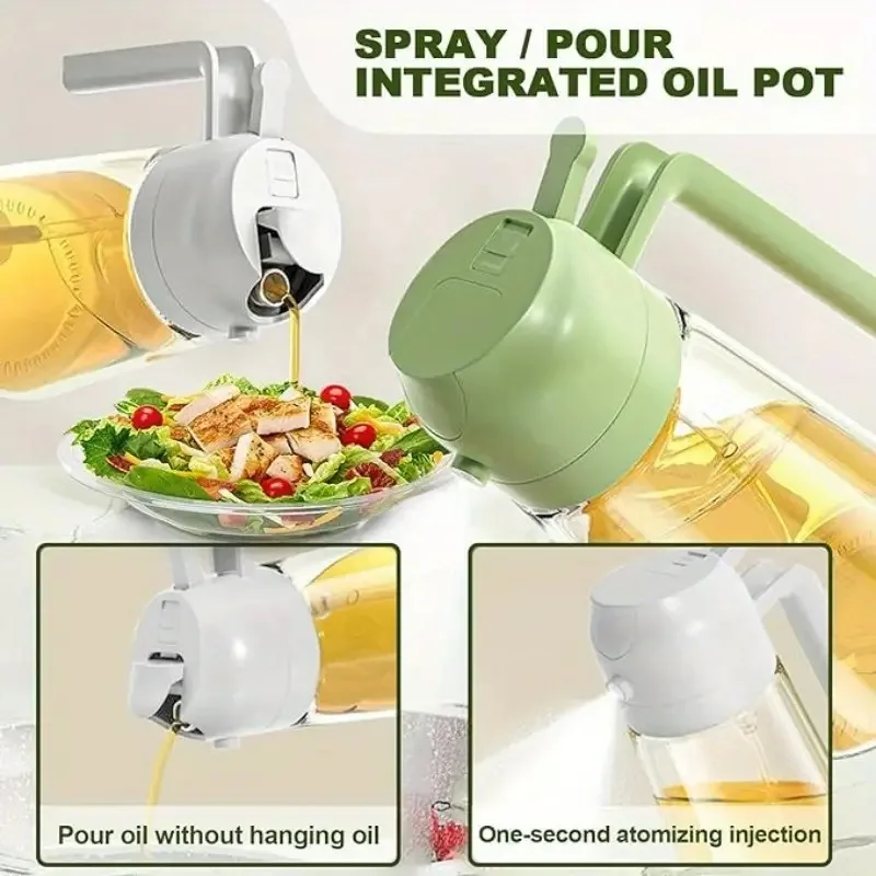 Multifunctional Cooking Spray Bottle Healthy Low Fat Option Air Fryer Compatible 2 In 1 Oil Mister