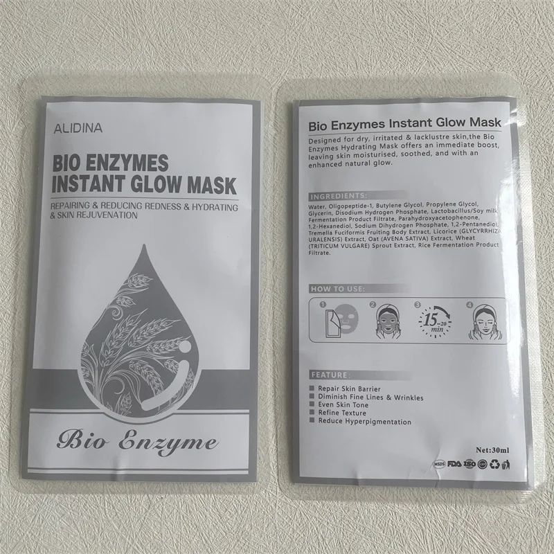 Bio Enzymes Instant Glow Mask Skin Fast Repair Mask Used After Spongilla Spicules Bio Microneedling Treatment Pure Plant Organic