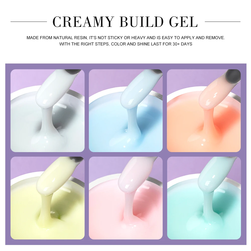 Cream build extension Hard gel Nail Polish For Soak Off UV LED Nails Extension gel uv builder acrylic nail gel