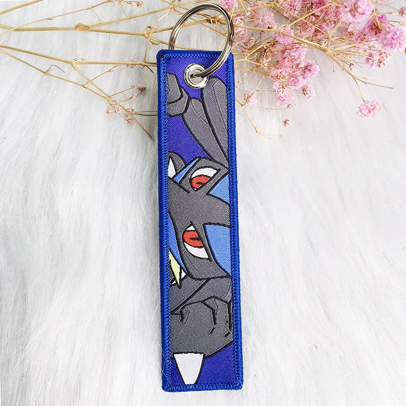Custom Kawaii Safety Wallet Accessories Key Chain Jettags Embroidery Japan Anime Jet Tag Keychain