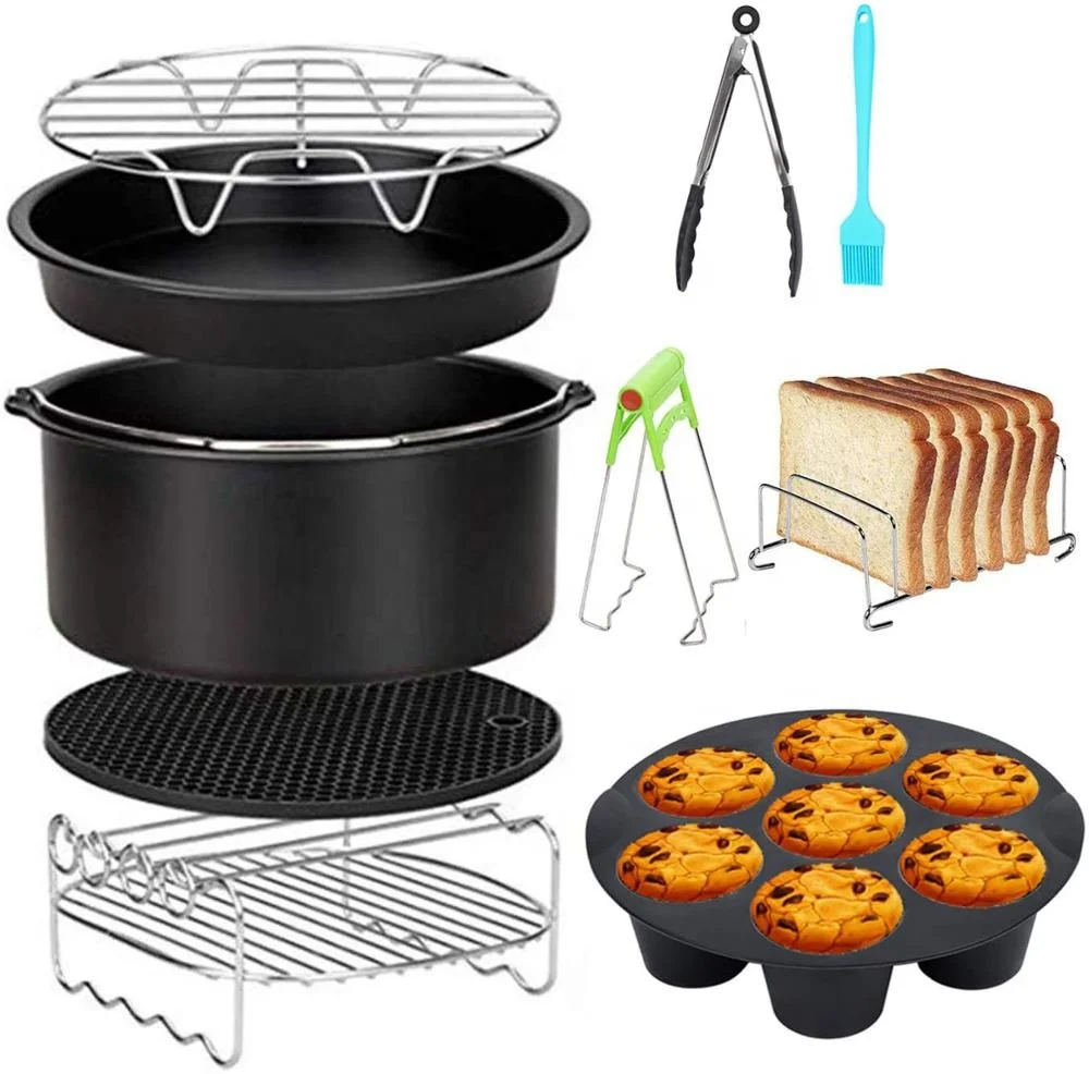 
Air Fryer Accessories 6in 7 8 Inch 12 Pcs for Gowise Airfryer XL 5.8QT Fits for Cozyna Air Fryer Accessories 