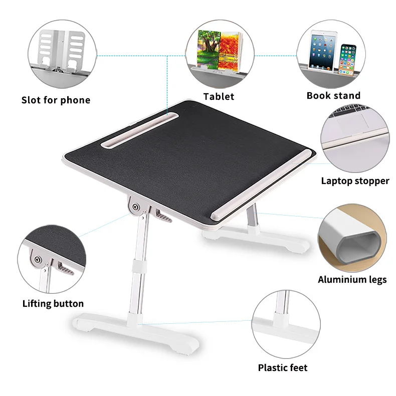 Laptop Stand Portable Laptop Desk Table Holder Laptop Cooler Stand Factory Price Adjustable Foldable Aluminum Plastic 1pcs 3days