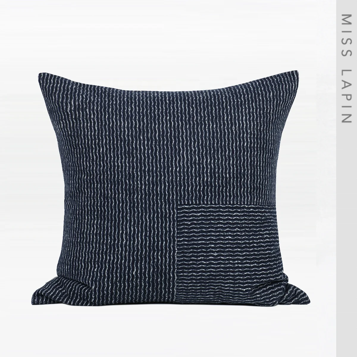 Thick Woven Fabric Throw Pillow Cover Designer Blue Sofa Decorative Cushion Cover Luxury