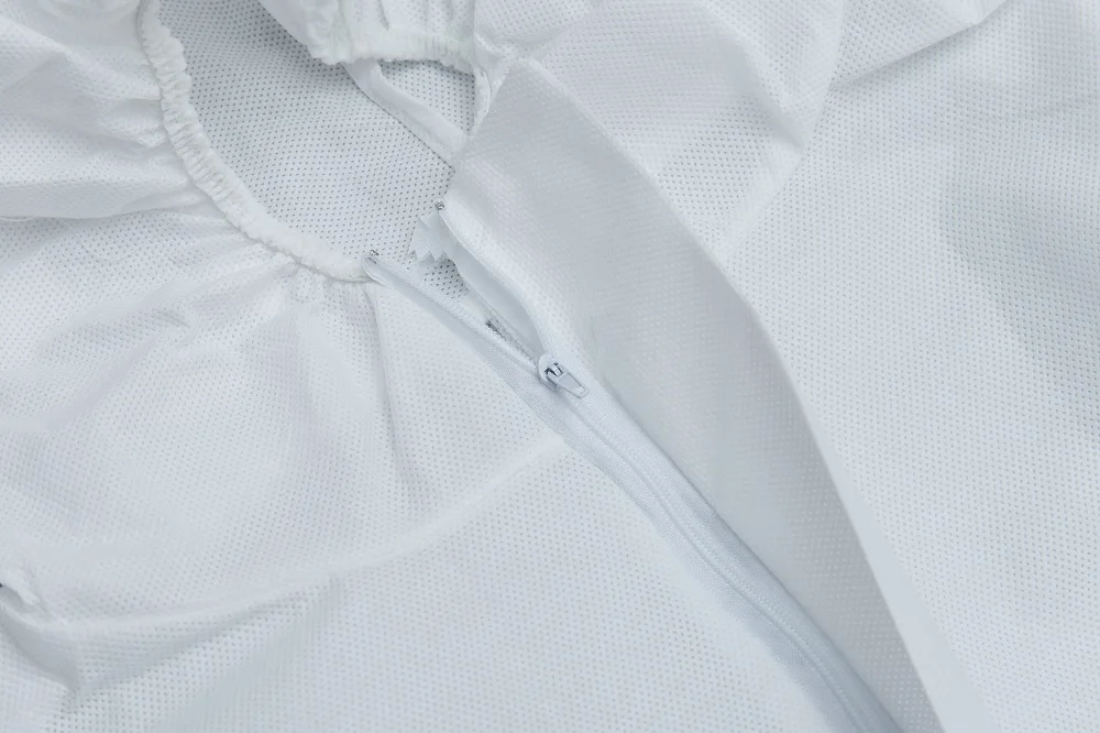 TYPE 5B 6B Hazmat Nonwoven Work Wear Uniform Microporous Chemical Protective Clothing White Breathable PPE Coverall For Spray