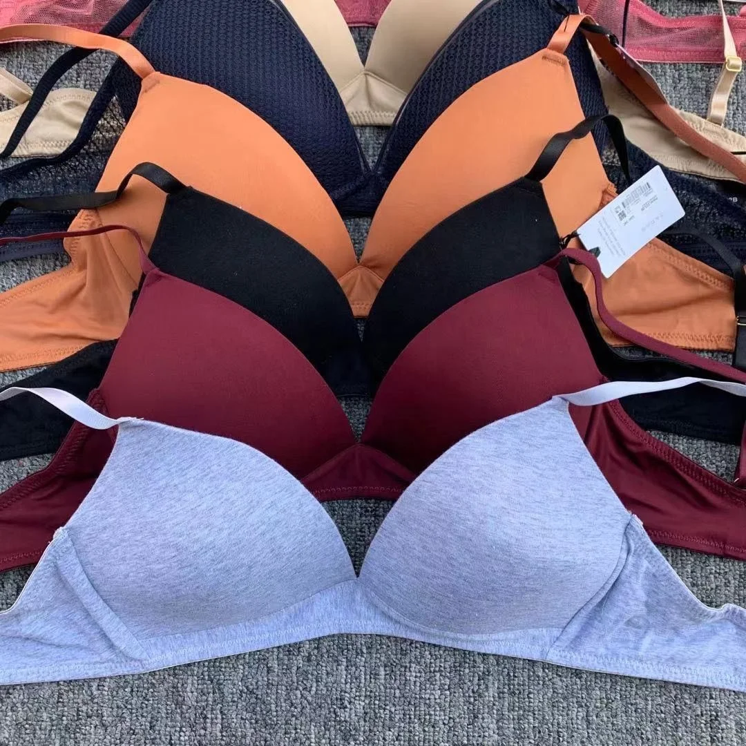 Mixed Japanese Style Sexy Thin Underwear Girl Seamless Comfortable Style Gather Triangle Cup No Steel Ring Bra Brazil