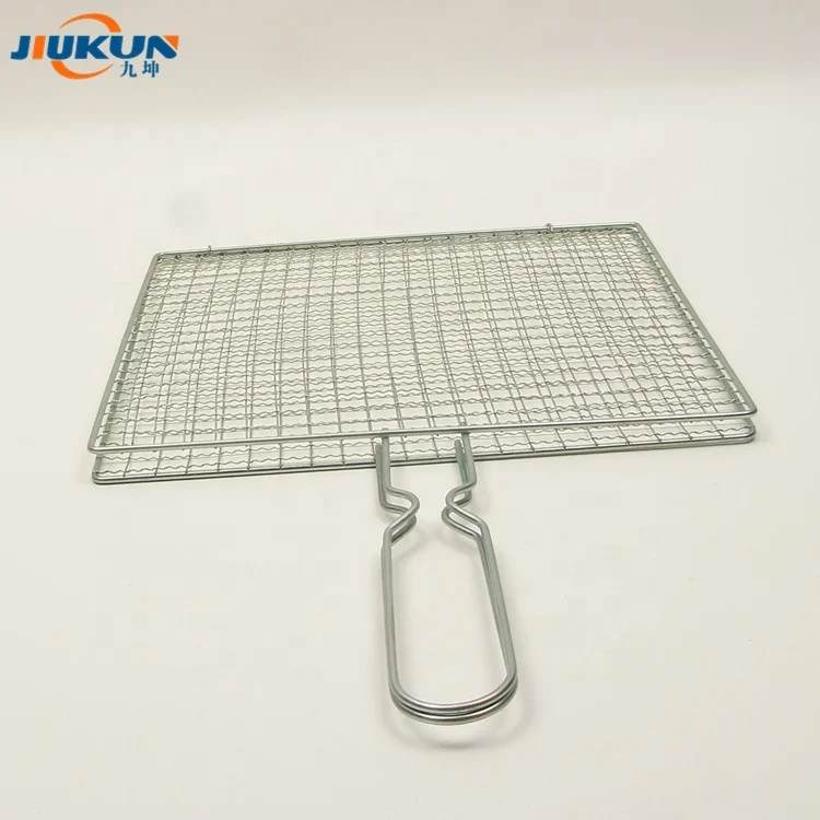 Galvanized grill wire mesh portable charcoal korea barbecue grill wire mesh net one time use disposable galvanized grill