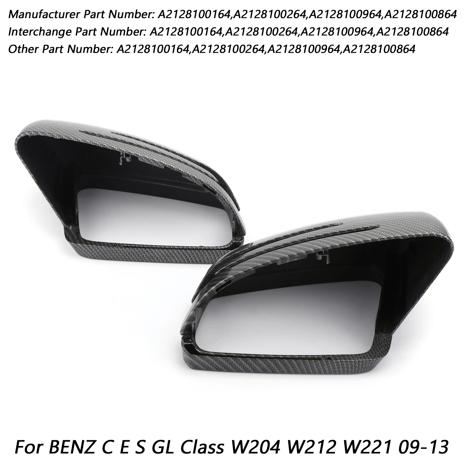  Чехол для зеркала заднего вида Areyourshop из углеродного волокна подходит Benz C класса W204 E W212 CLS