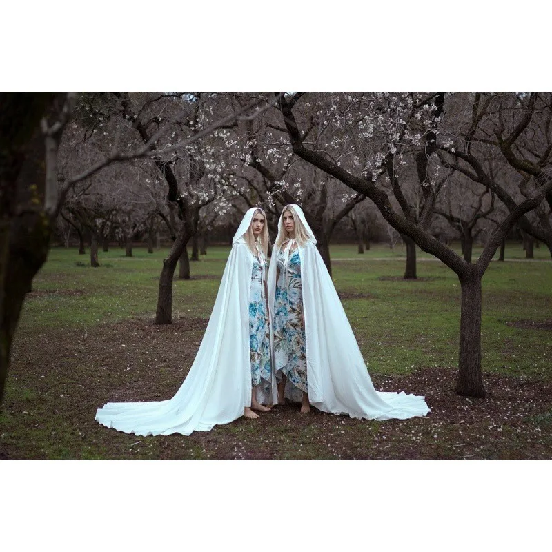 Increase size white ivory cloak stage costume chiffon cloak ladies photo studio wedding photography