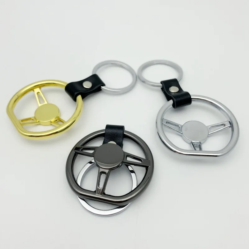 New Car Keyring Anodizing Zinc Alloy Auto Part Key Chain Car Steering Wheel Keychain