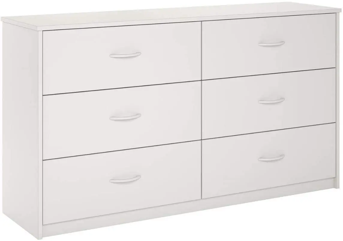 6 drawer hot sale wide chest of drawer white dresser