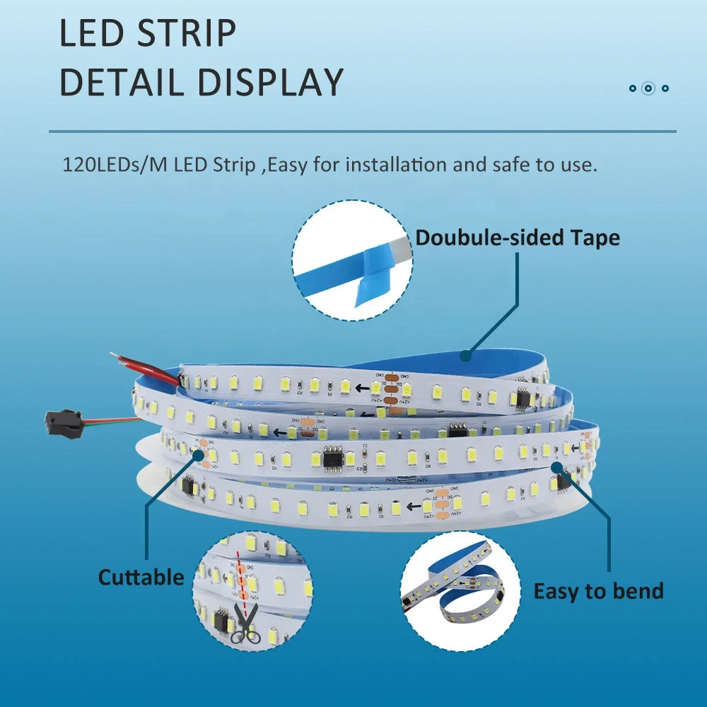 wholesale led flexible strip light 12V 3000k/4000k/6500k 8mm width led back light strip smd 2835 led strip 120leds