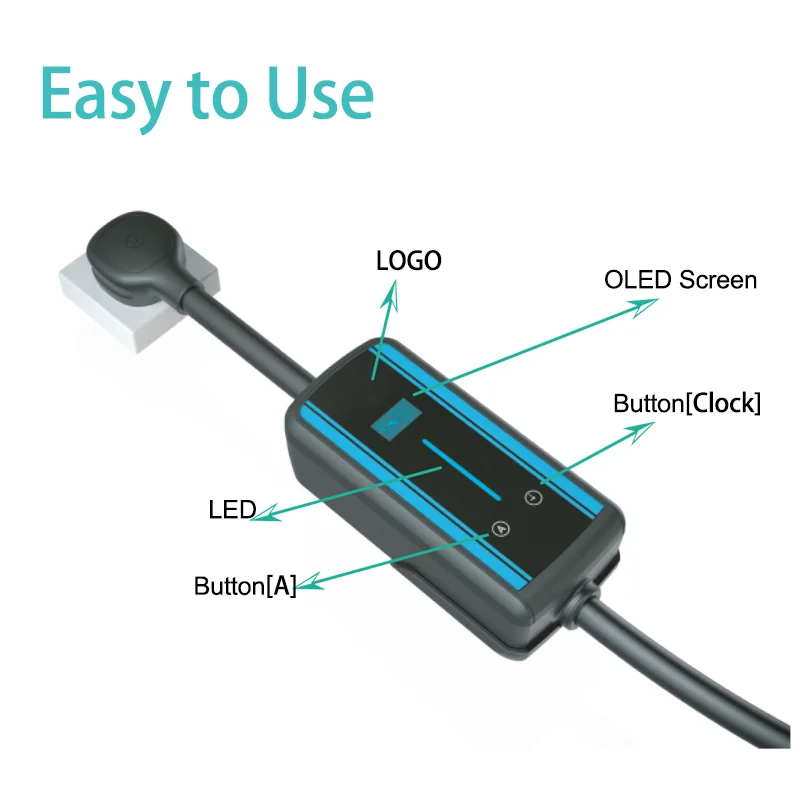 New Design Portable ev charger 40a emergency J1772  ev charger ocpp 1.6