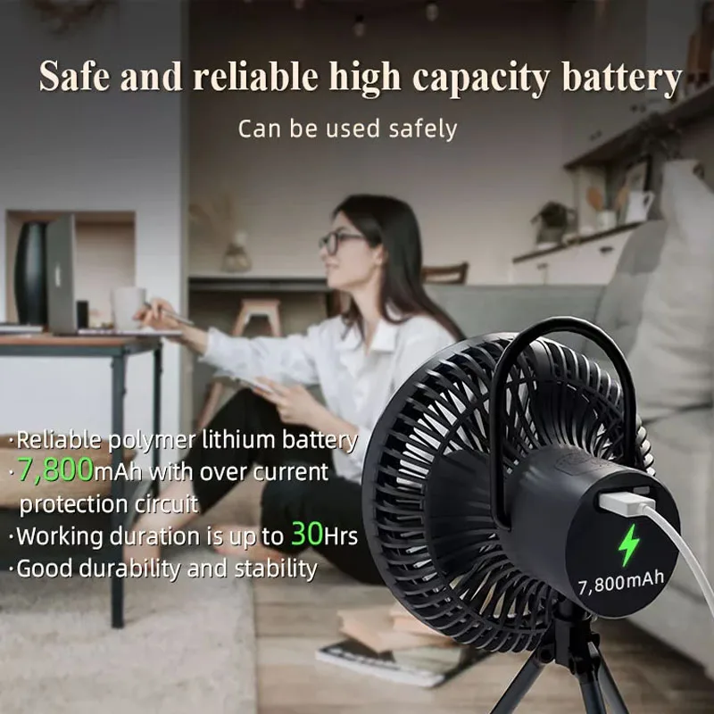 Camping Power Bank Fan Mini Flexible Portable Electric Hanging Rechargeable Solar Fan Tripod Fan Outdoor Tent Camping