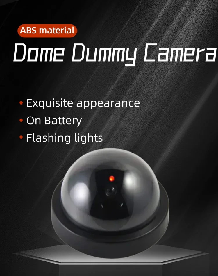 Dummy Dome Camera Flash Light CCTV Surveillance Security Fake Dome Black Camara
