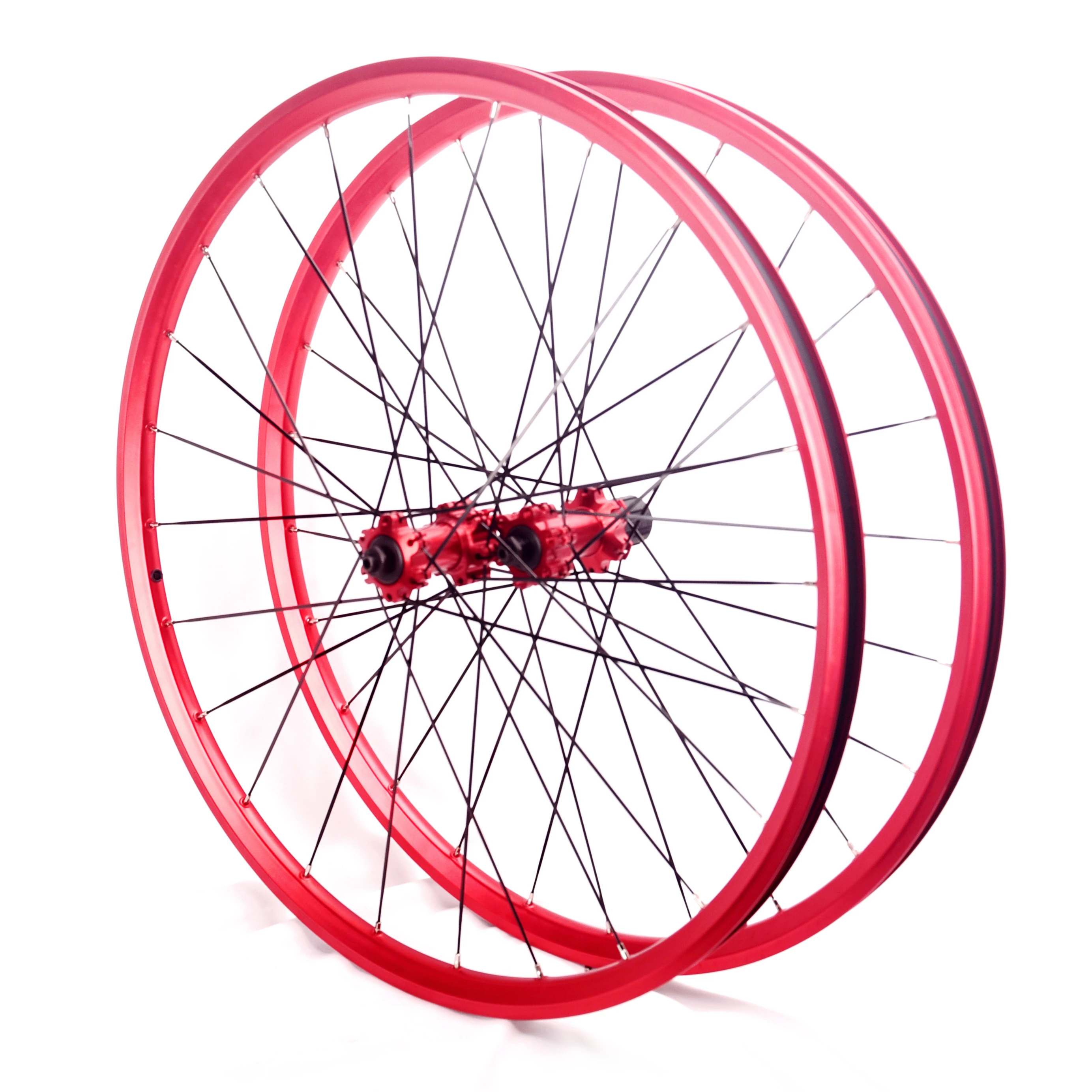 OEM Mountain Bike Wheels with Red Rims and Hubs 26/27.5/29 Inch Carbon Fiber Clincher Wheelset with Disc Brake System