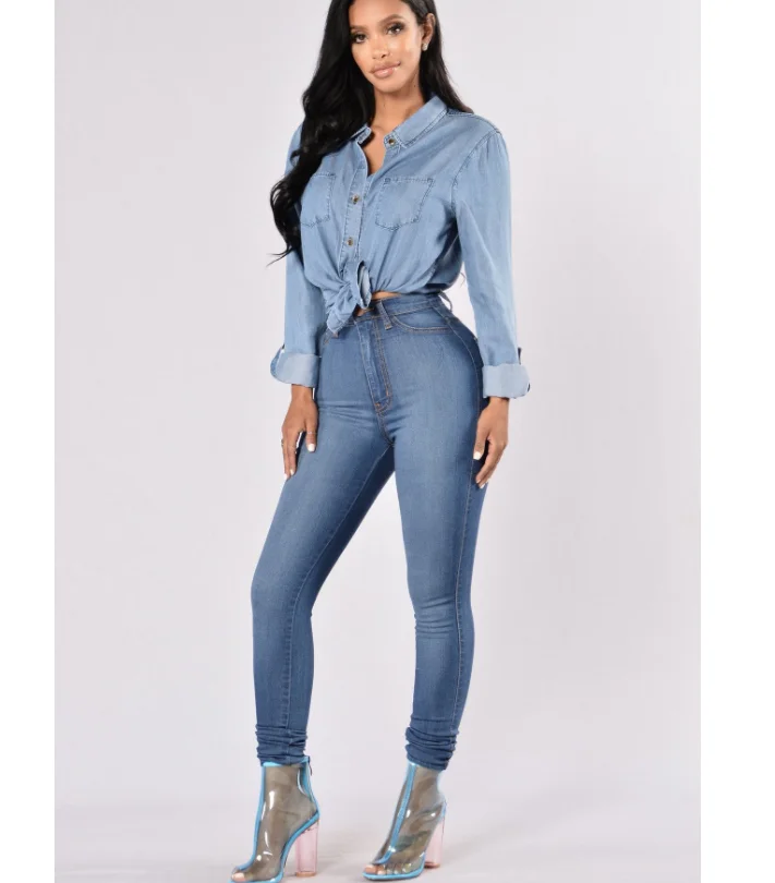 American denim supply boyfriend high waist elastic slim Leggings womens jeans 2019