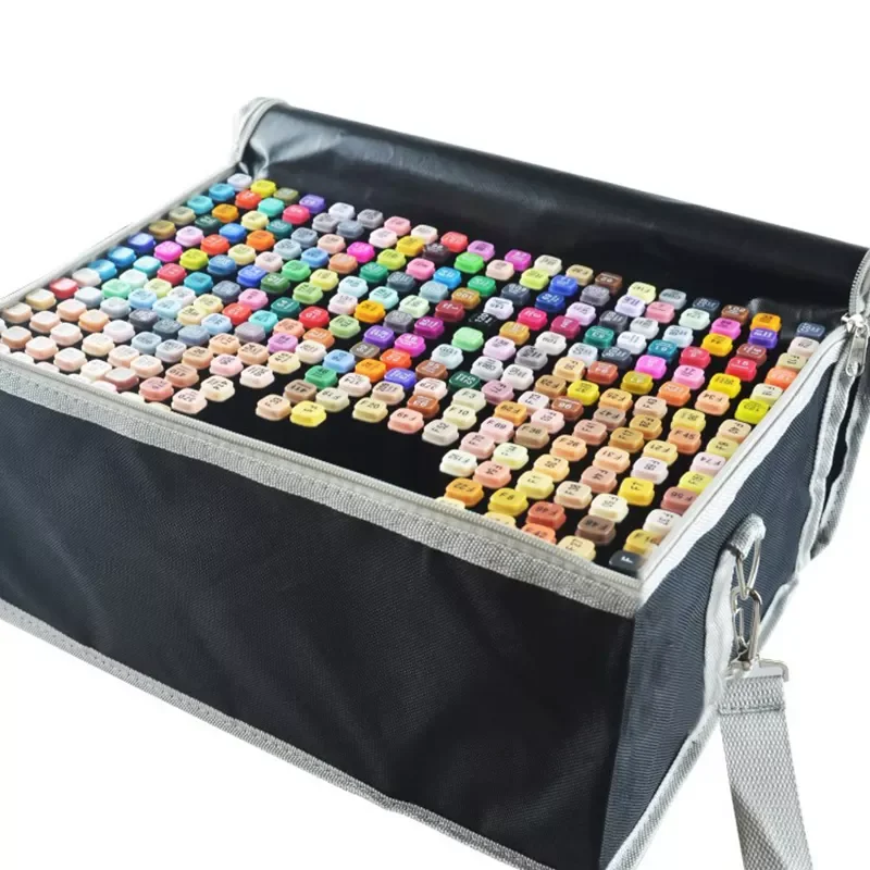Hot Selling 60/80/168/204/262 Colors Dual Tip Art Drawing Markers,Permanent Alcohol Marker Pen Set With Shoulder Bag