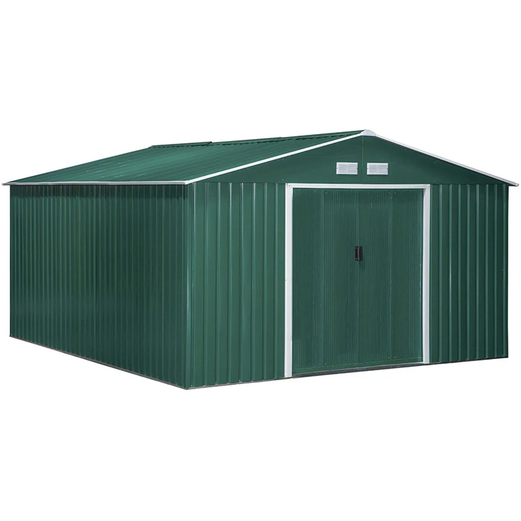 YASN 13 x 11ft Outdoor Garden Roofed Metal Storage Shed Storage Outdoor House