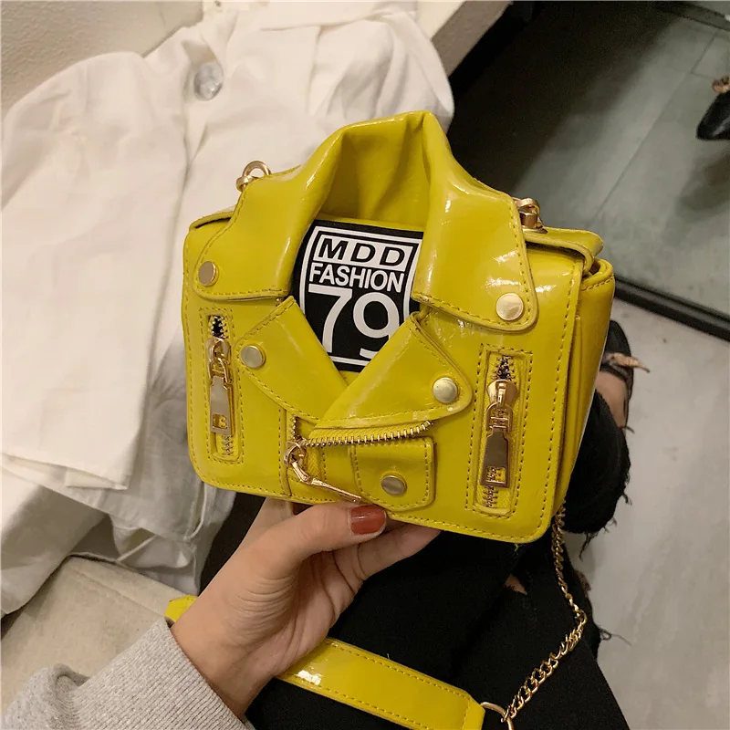 Wholesale Personalized Laser Punk Style Rivet Jacket Shape Handbags Womens Hot Crossbody Bags