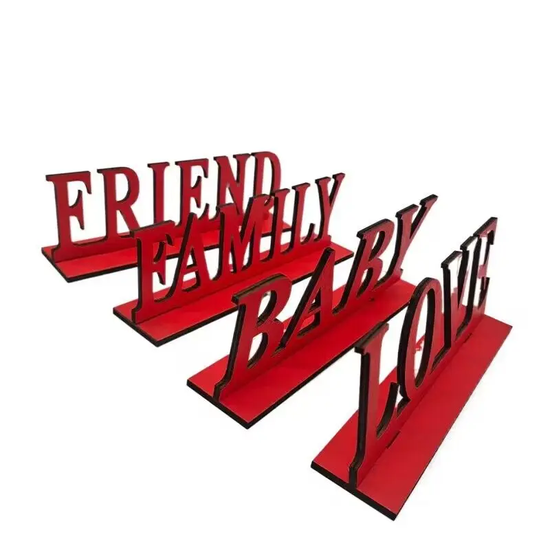 Wooden Family Words Decorative home props and ornaments English letters