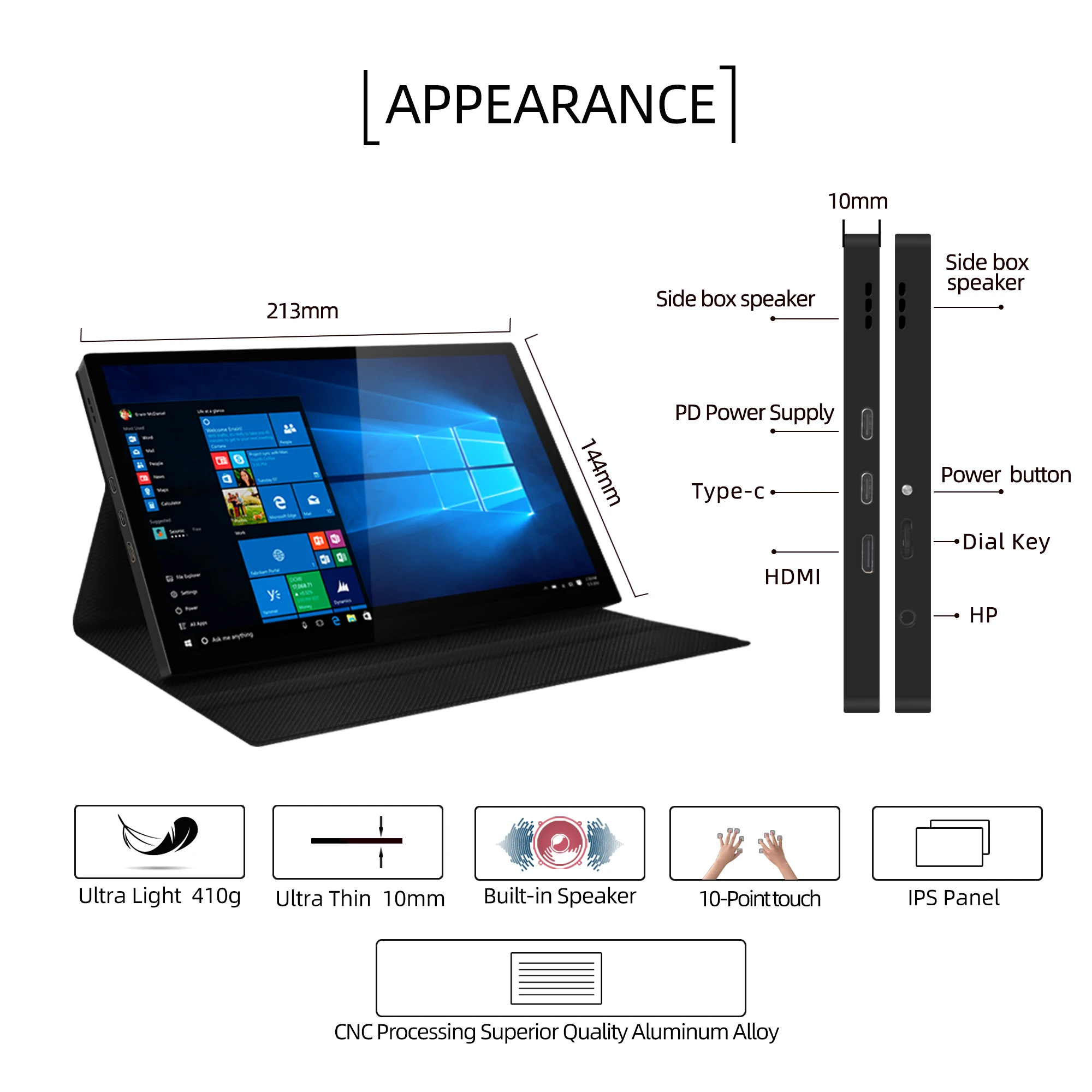 Touch Screen Small Monitor 8.9 inch 1080P Display for Raspberry Pi by Intehill