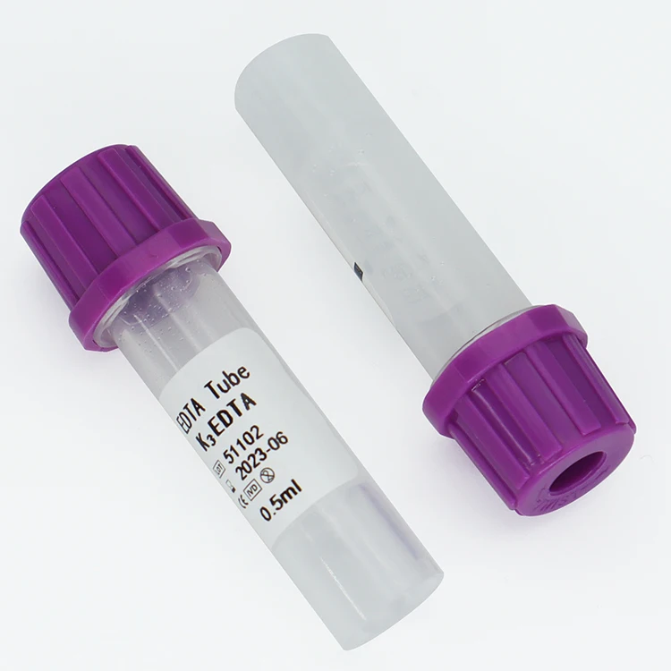Disposable microtainer 0.5ml edta lavender tube with salient design