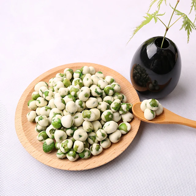 White coated roasted original flavor green peas