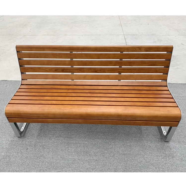Factory Price Outdoor Solid Wood Bench Seat Aluminum Steel Bench Garden Banco de Jardin