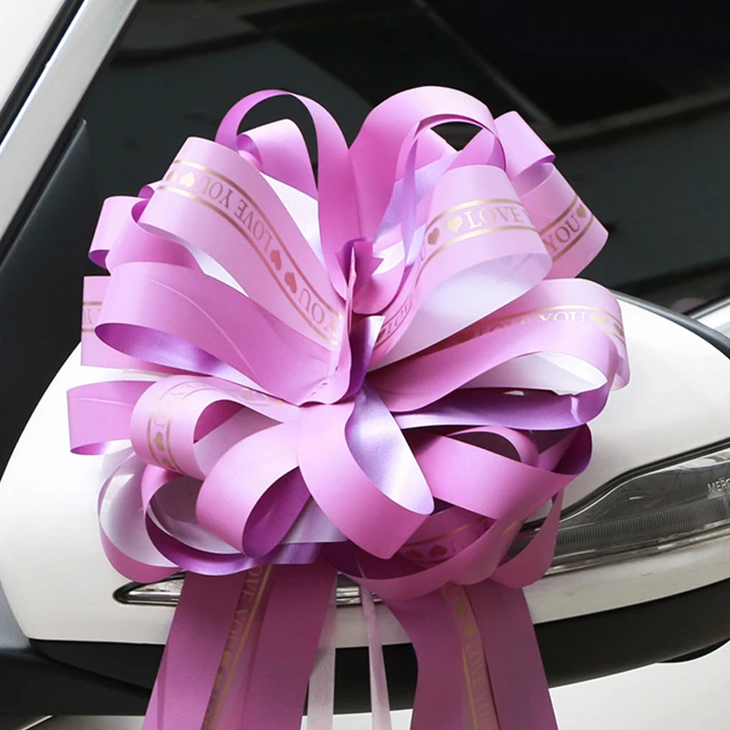 Новый цветок в упаковке форме шара макаруна свадебное украшение автомобиля английский ленивый узел Автомобильное Зеркало привязанные цветы свадебная комната Вытяжная лента