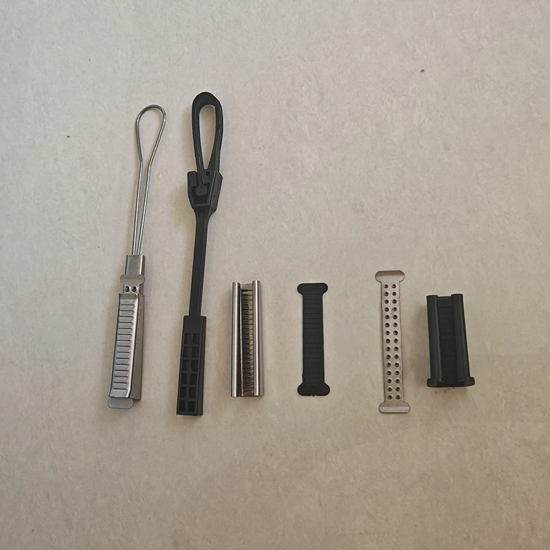 Metal FTTH Stainless Steel Insulation Optic Fiber flat cable drop wire tension clamp