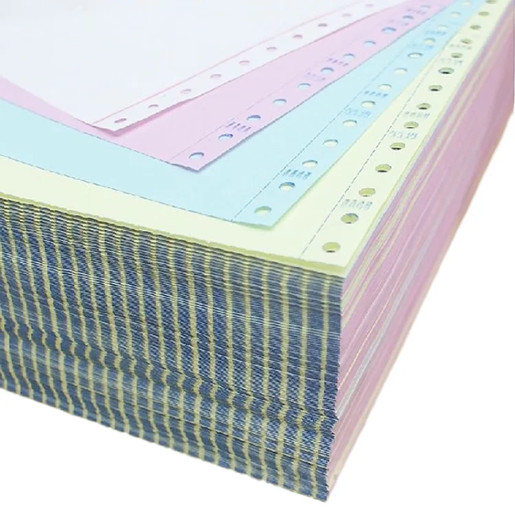Multifunctional 5Ply 3Part Colorful Perforated Edge Computer Paper For Invoices Receipts