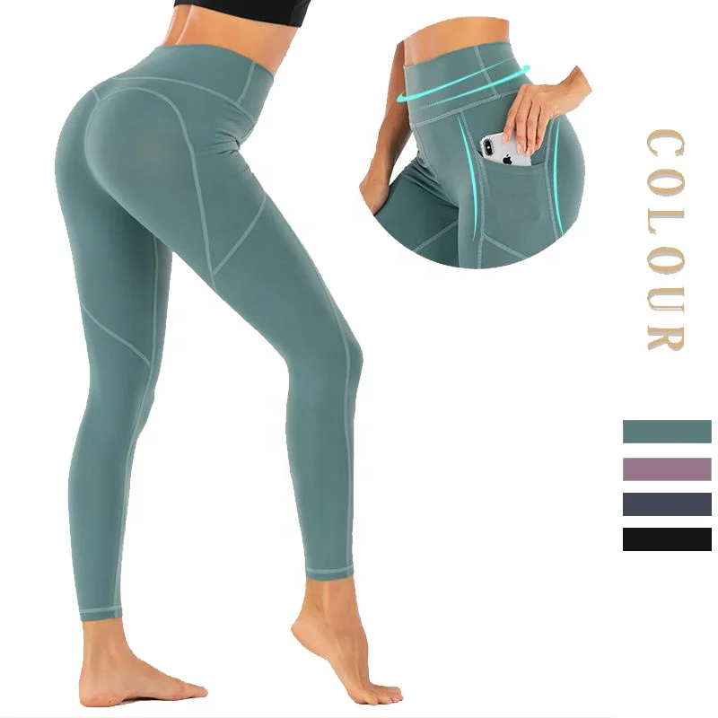 Спортивный корсет с высокой талией, с боковыми карманами, плюс размер, брюки персикового цвета, Tiktok, ягодицы, Леггинсы для йоги
