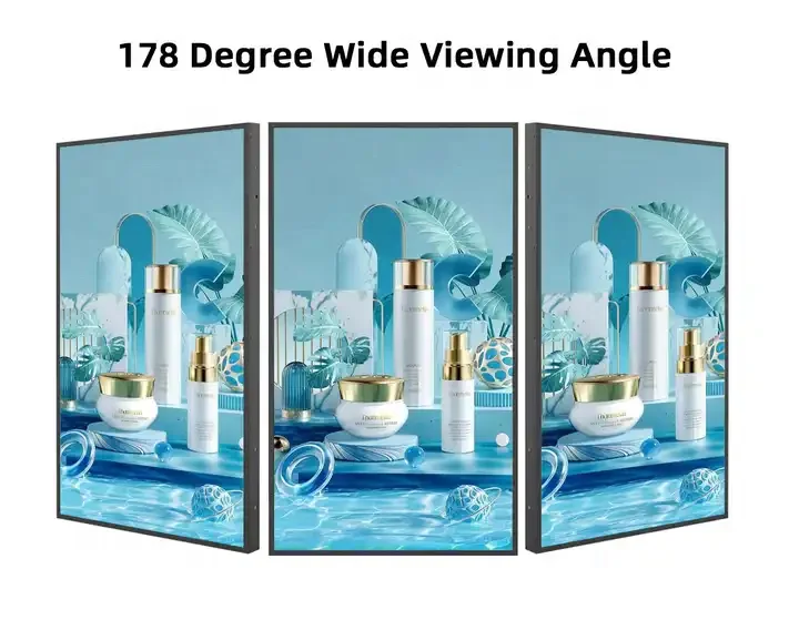 High Brightness Double-sided Ultra-thin Frame Supermarket Hotel 49 55 Inch Double Sided Window Facing Display Wall Mounted