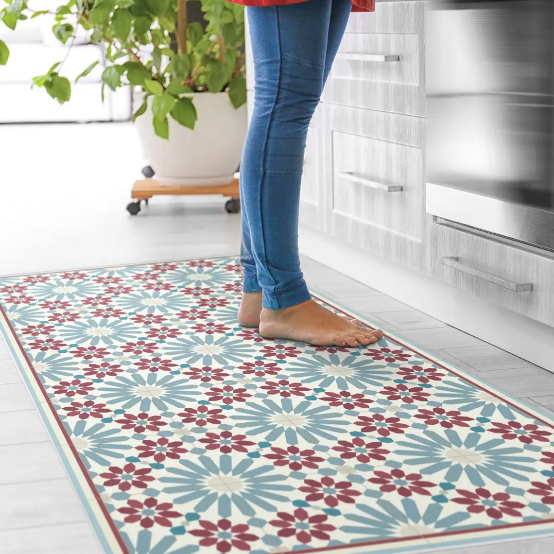 Vinyl Floor Mat Door Pad Outdoor Indoor Kitchen Living Room Bed Room Balcony Mat Easy Clean Non slip PVC Mat