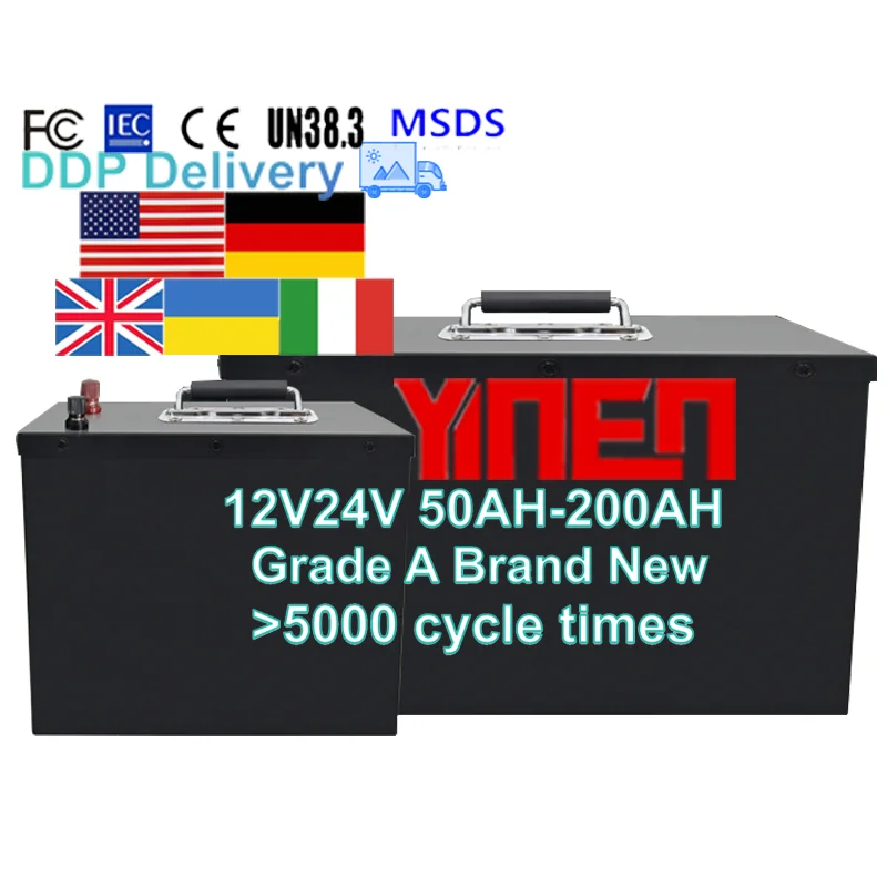 Литиевая батарея 12 В 100Ah 200AH Lfp Batterie с системой управления батареей