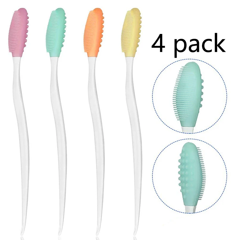 
4 pack Pro Grooming Kit Double Sided Silicone Gentle Toothbrush Set for Dog Pet Tooth Clean Brush Set 