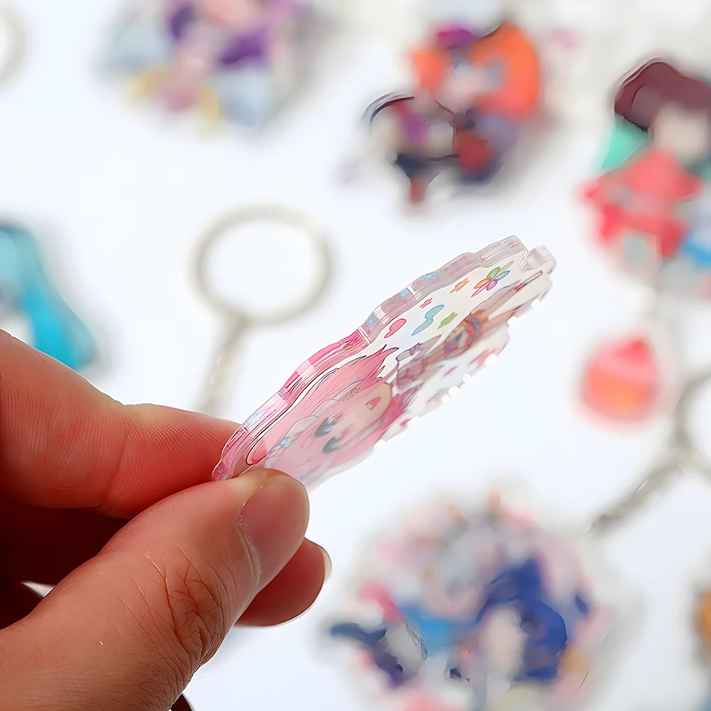 Acrylic Keychain Custom Transparent Charm Company Promotion School LOGO Free Design For Sale in Bulk Acrylic Keyring Kawaii