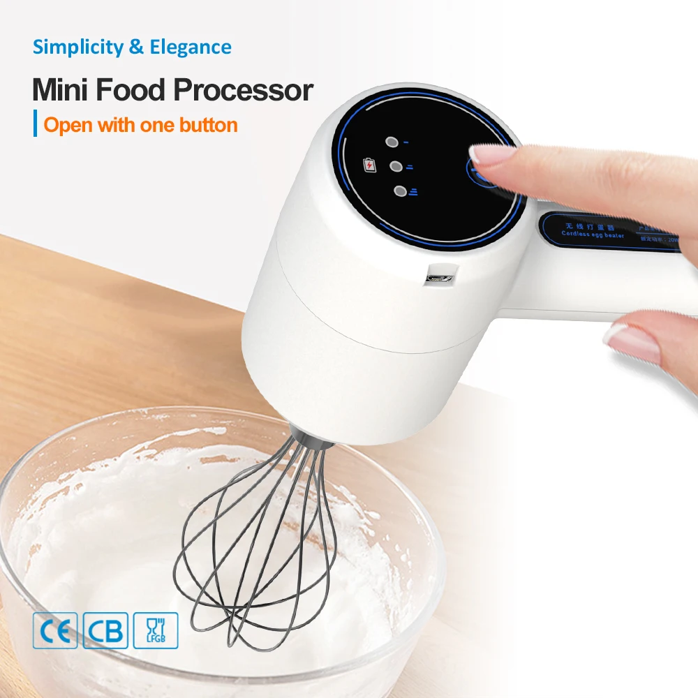 Portable Rechargeable USB Egg Beater Wireless Handheld Egg Mixer