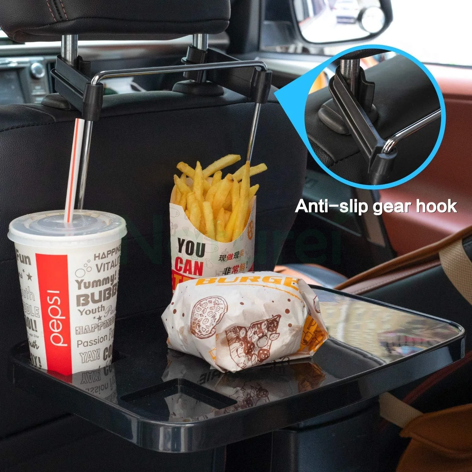 Universal Car Holder Tray Table for Eating Car Food Tray Organizer with 360 Rotating