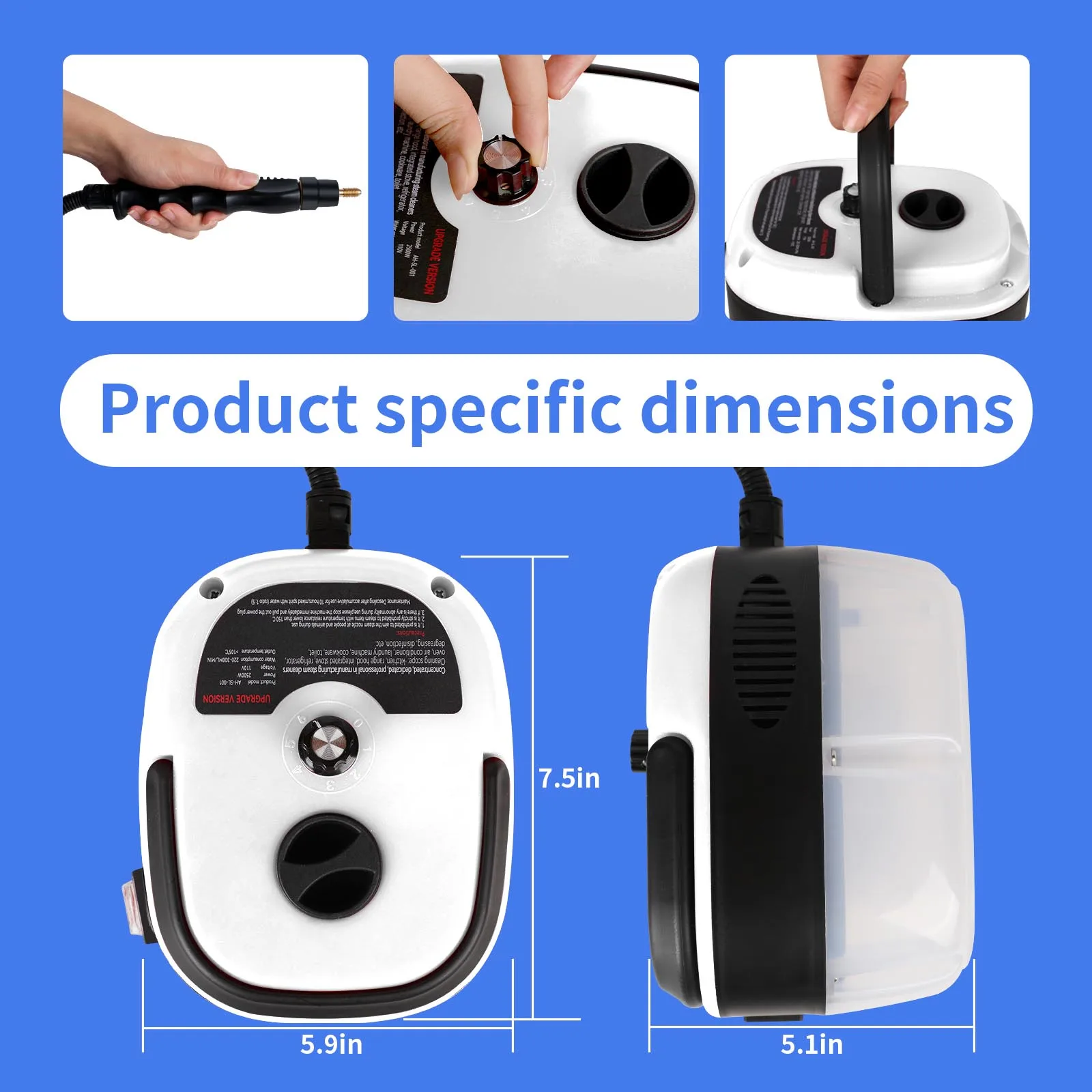 2500W 220V/110V High Pressure High Temperature Household Handheld Steam Cleaner Air Conditioner Kitchen Car Steam Cleaner
